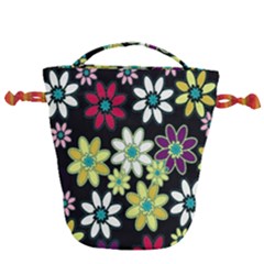Flowerpower Drawstring Bucket Bag by PollyParadise