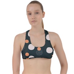 Black Peach White  Criss Cross Racerback Sports Bra by Sobalvarro