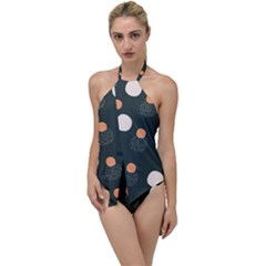 Black Peach White  Go With The Flow One Piece Swimsuit by Sobalvarro