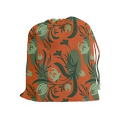 Folk Floral Pattern  Abstract Flowers Surface Design  Seamless Pattern Drawstring Pouch (xl) by Eskimos