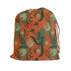 Folk Floral Pattern  Abstract Flowers Surface Design  Seamless Pattern Drawstring Pouch (2xl) by Eskimos