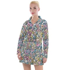 Multicolored Watercolor Stones Women s Long Sleeve Casual Dress by SychEva