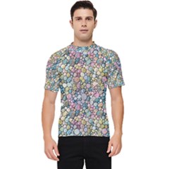 Multicolored Watercolor Stones Men s Short Sleeve Rash Guard by SychEva