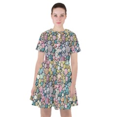 Multicolored Watercolor Stones Sailor Dress by SychEva