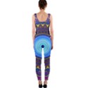 Blue Violet Midnight Sun Mandala Hippie Trippy Psychedelic Kaleidoscope  One Piece Catsuit View2
