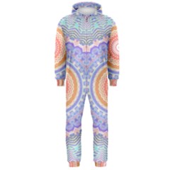 Pretty Pastel Boho Hippie Mandala Hooded Jumpsuit (men)  by CrypticFragmentsDesign