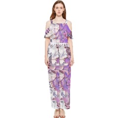 Blooming Lilacs Spring Garden Abstract Draped Sleeveless Chiffon Jumpsuit by CrypticFragmentsDesign