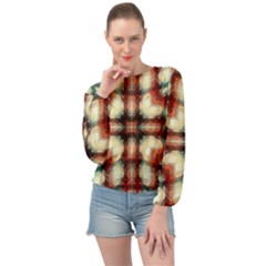 Royal Plaid  Banded Bottom Chiffon Top by LW41021