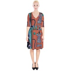 Cats Wrap Up Cocktail Dress by LW41021
