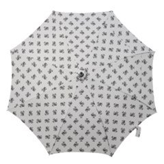 Black And White Sketchy Birds Motif Pattern Hook Handle Umbrellas (medium) by dflcprintsclothing