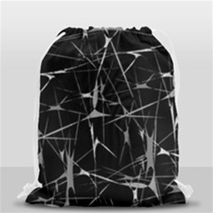 Black And White Splatter Abstract Print Drawstring Bag (small) by dflcprintsclothing