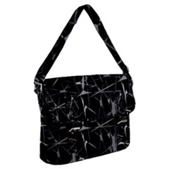 Black And White Splatter Abstract Print Buckle Messenger Bag by dflcprintsclothing