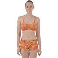 Orange/yellow Line Pattern Perfect Fit Gym Set by LyleHatchDesign