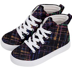 Criss-cross Pattern (multi-colored) Kids  Hi-top Skate Sneakers by LyleHatchDesign
