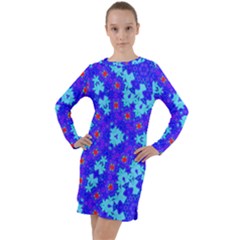 Blueberry Long Sleeve Hoodie Dress by LW323