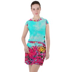 Flowers Drawstring Hooded Dress by LW323