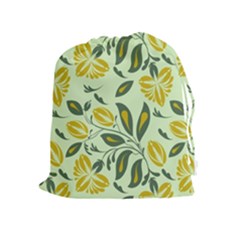 Folk Floral Pattern  Abstract Flowers Surface Design  Seamless Pattern Drawstring Pouch (xl) by Eskimos