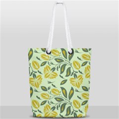 Folk Floral Pattern  Abstract Flowers Surface Design  Seamless Pattern Full Print Rope Handle Tote (small) by Eskimos