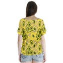 Folk floral pattern. Abstract flowers surface design. Seamless pattern V-Neck Flutter Sleeve Top View2