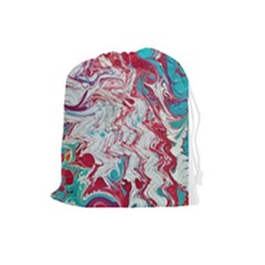 Marbling Patterns Drawstring Pouch (large) by kaleidomarblingart