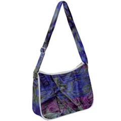 Warp And Weft Zip Up Shoulder Bag by kaleidomarblingart