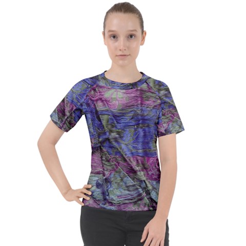 Warp And Weft Women s Sport Raglan Tee by kaleidomarblingart