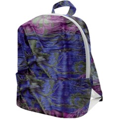 Warp And Weft Zip Up Backpack by kaleidomarblingart