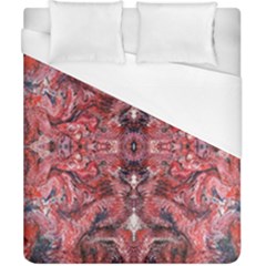 Red Arabesque Duvet Cover (california King Size) by kaleidomarblingart