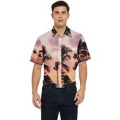 Palm Trees Men s Short Sleeve Pocket Shirt  by LW323