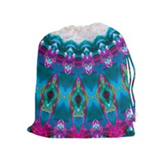 Peacock Drawstring Pouch (xl) by LW323