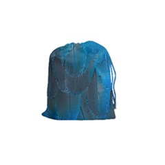 Feathery Blue Drawstring Pouch (small) by LW323