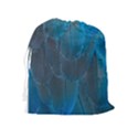 Feathery Blue Drawstring Pouch (XL) View2