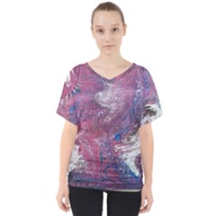 Violet Feathers V-neck Dolman Drape Top by kaleidomarblingart