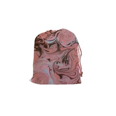 Pink Swirls Drawstring Pouch (small) by kaleidomarblingart