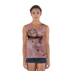 Pink Swirls Sport Tank Top  by kaleidomarblingart