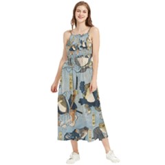 Famous Heroes Of The Kabuki Stage Played By Frogs  Boho Sleeveless Summer Dress by Sobalvarro