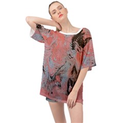 Pink Arabesque Oversized Chiffon Top by kaleidomarblingart