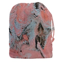 Pink Arabesque Drawstring Pouch (3xl) by kaleidomarblingart