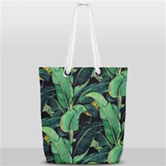Night Banana Leaves Full Print Rope Handle Tote (small) by goljakoff
