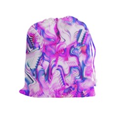 Hot Pink Fuchsia Flower Fantasy  Drawstring Pouch (xl) by CrypticFragmentsDesign