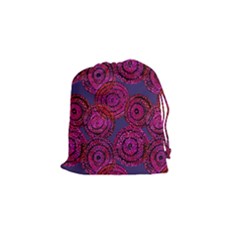 Unusual Circles  Abstraction Drawstring Pouch (small) by SychEva
