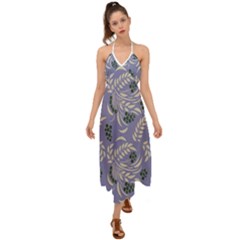 Folk Floral Pattern  Abstract Flowers Surface Design  Seamless Pattern Halter Tie Back Dress  by Eskimos