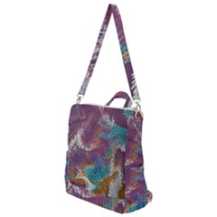 Painted Feathers Crossbody Backpack by kaleidomarblingart