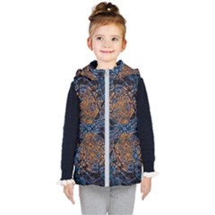 Fractal Galaxy Kids  Hooded Puffer Vest by MRNStudios