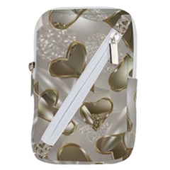   Golden Hearts Belt Pouch Bag (small) by Galinka
