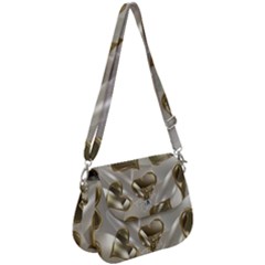   Golden Hearts Saddle Handbag by Galinka