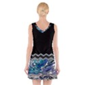 Blue Ocean Minimal Liquid Painting V-Neck Sleeveless Dress View2