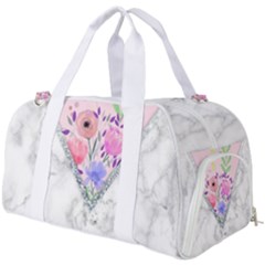 Minimal Pink Floral Marble A Burner Gym Duffel Bag by gloriasanchez