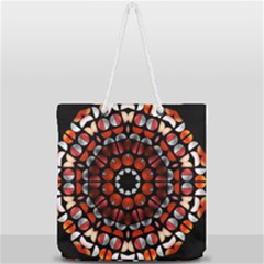 Kaleid Geometric Metal Color Full Print Rope Handle Tote (large) by alllovelyideas