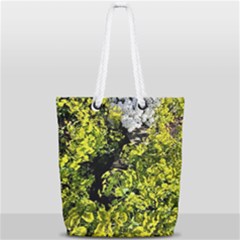 Acid Green Patterns Full Print Rope Handle Tote (small) by kaleidomarblingart
